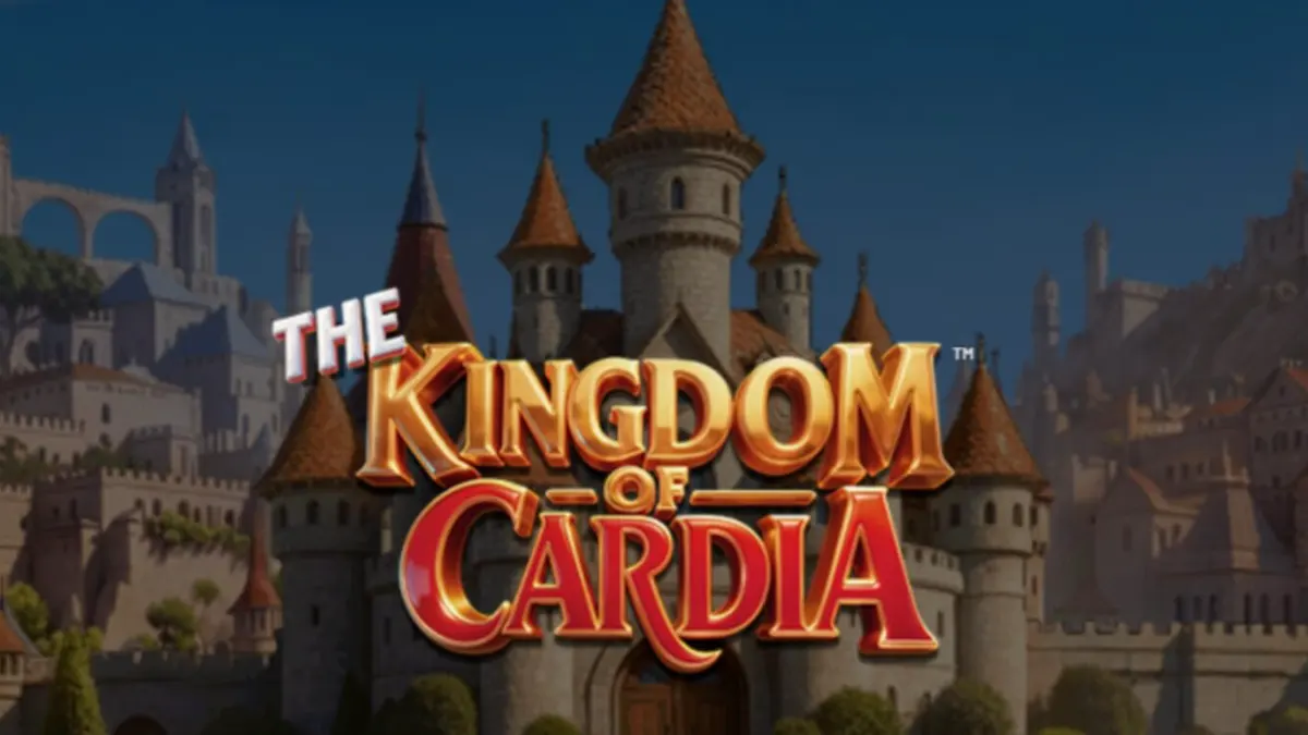 Tampilan visual slot The Kingdom of Cardia dengan elemen kartu remi dan taman fantasi